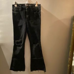 American Eagle distressed tall flare jeans